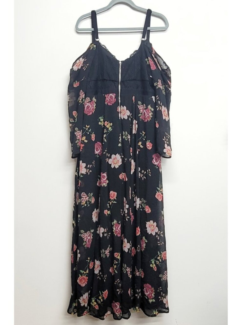 Torrid Insider Floral Print Cold Shoulder Lace Bustier Maxi Dress 16 - Picture 10 of 14